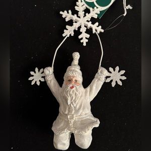 Santa Claus with Snowflakes Ornament